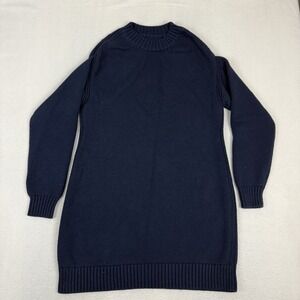 The Normal Brand Mens Medium Navy Blue Cotton Wool Crewneck Sweater FLATF24D1